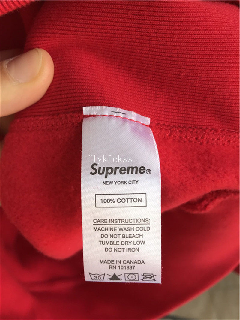 Supreme Red Hoodie With Blue Box Logo